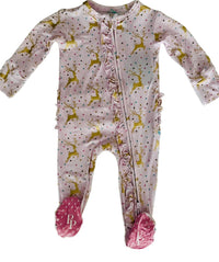 Posh Peanut - Baby Girls Ryleigh Reindeer One Piece Footie