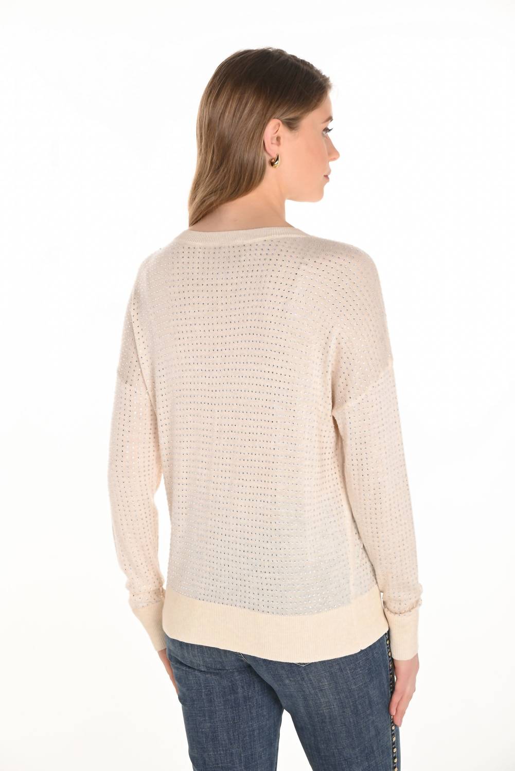 Frank Lyman - Women's Crew Neck Crystal Top
