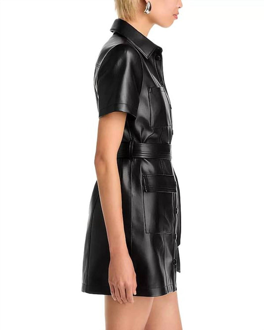 Milly - Haven Vegan Faux Leather Mini Dress