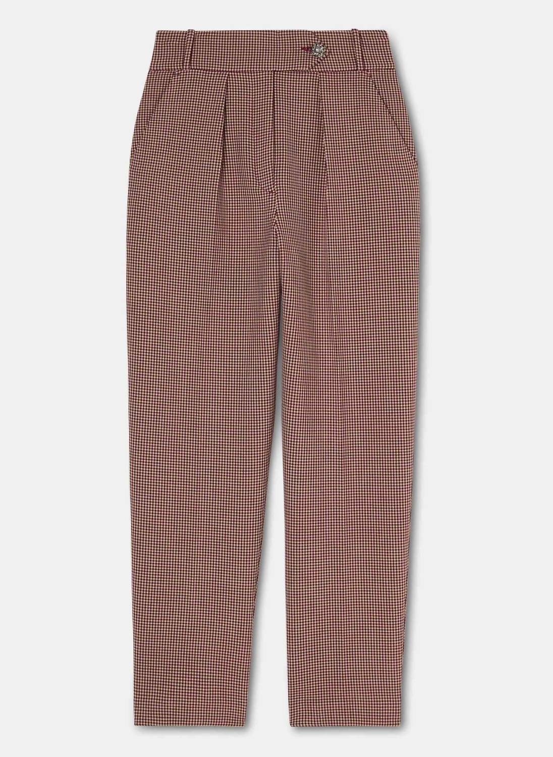 TARA JARMON Paseo 7/8-Length Pants in burgundy check - women's pants - view 4