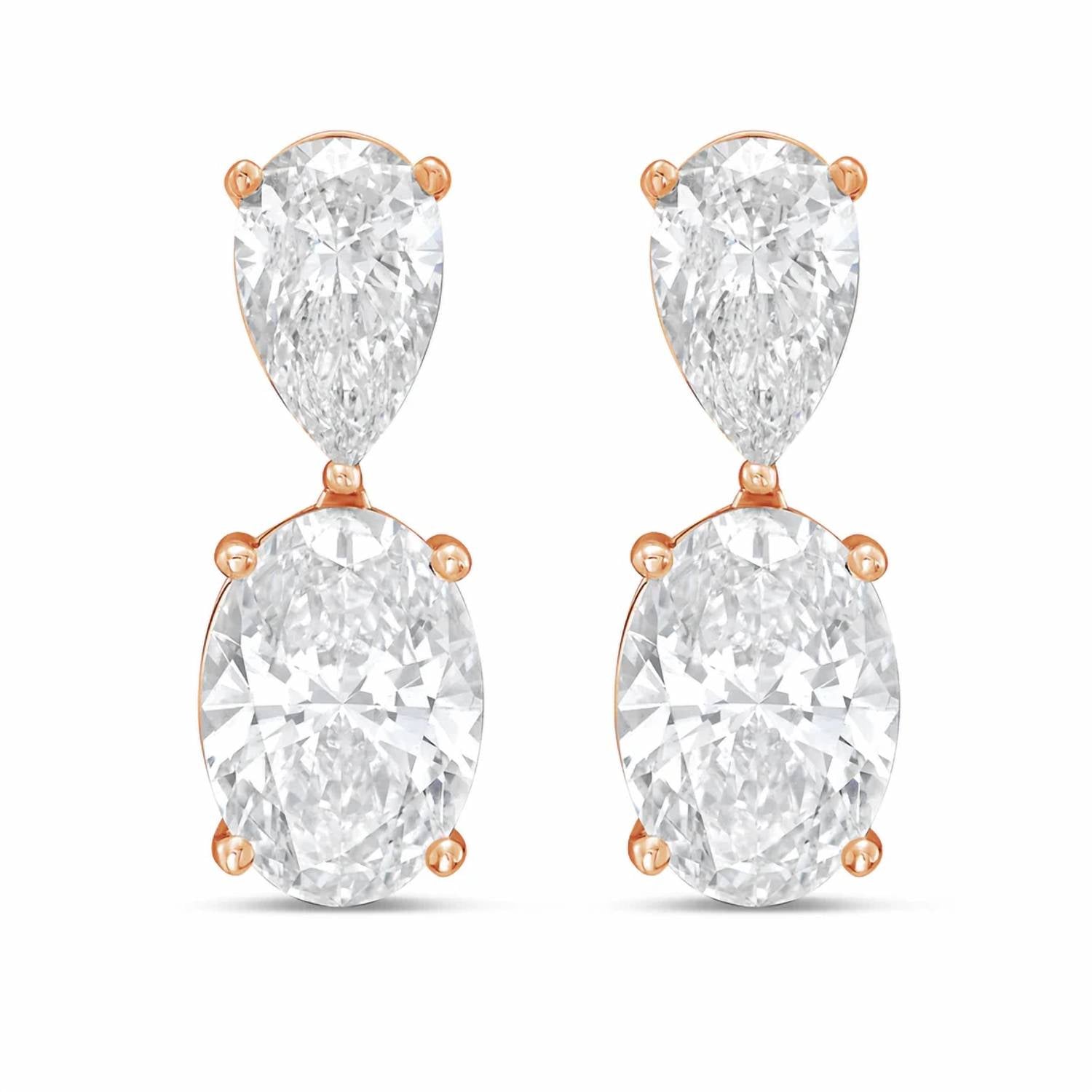 Diana M Jewels - Women's Pear Lab-Grown Diamond Stud Earrings (20.00 Ct TCW) - Signature