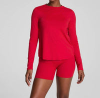 Spanx Activate Long Sleeve Top in red - women's long sleeve top
