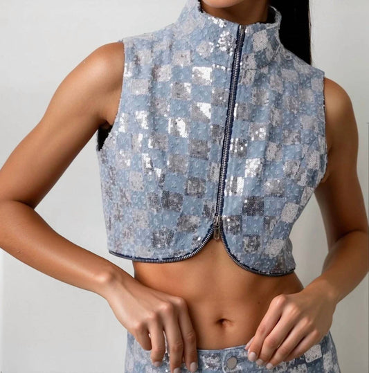 Amylynn - Paloma Denim Crop Vest