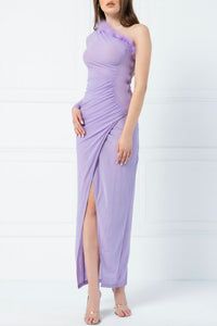 Kikiriki - Feather One Shoulder Dress
