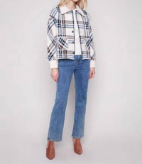 Charlie B - Short Plaid Knit Jacket