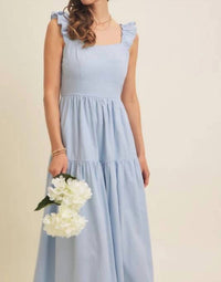 In February - Airy Smocked Back Tiered Midi Dress