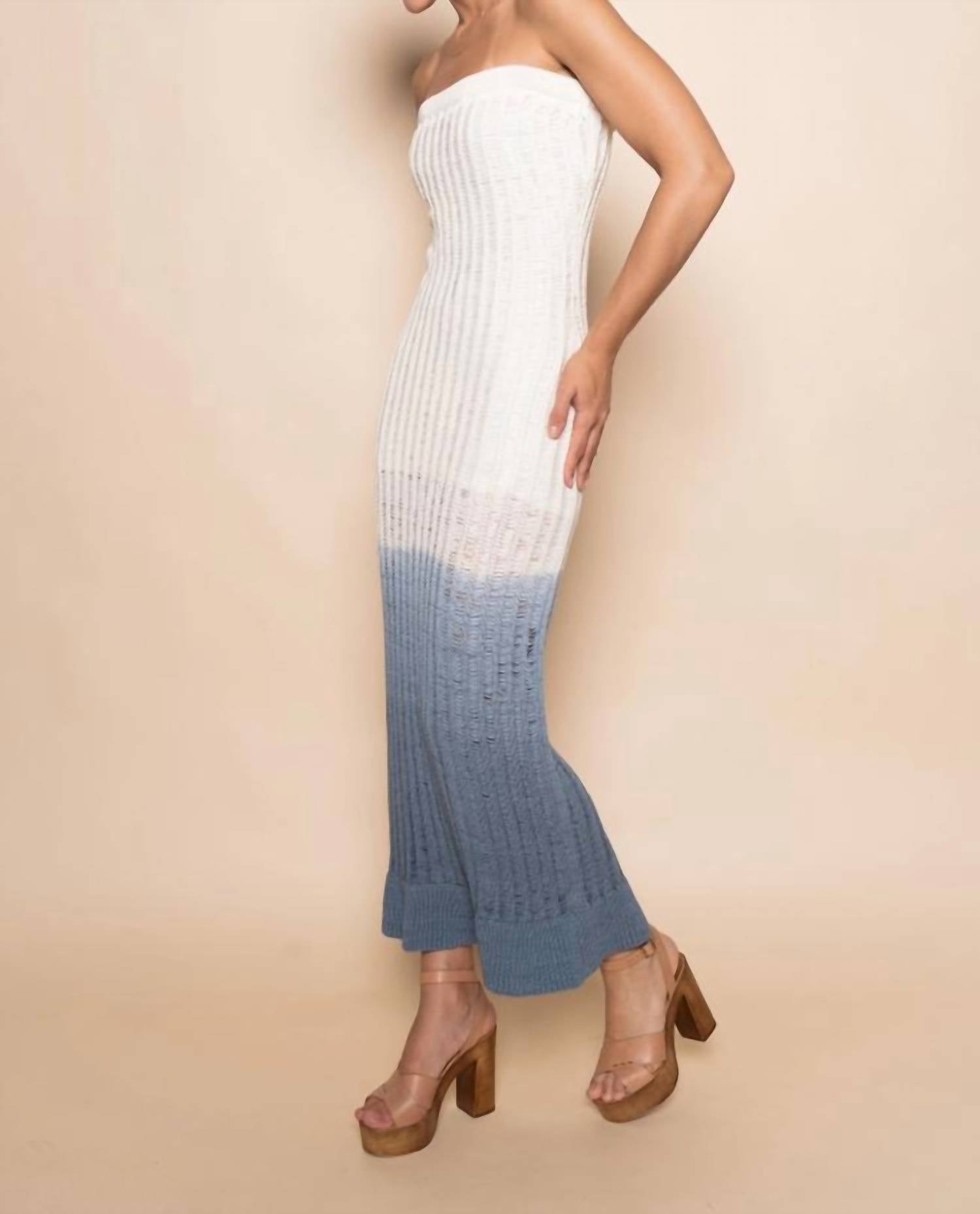 Fore Collection - Strapless Knitted Ombre Maxi Dress