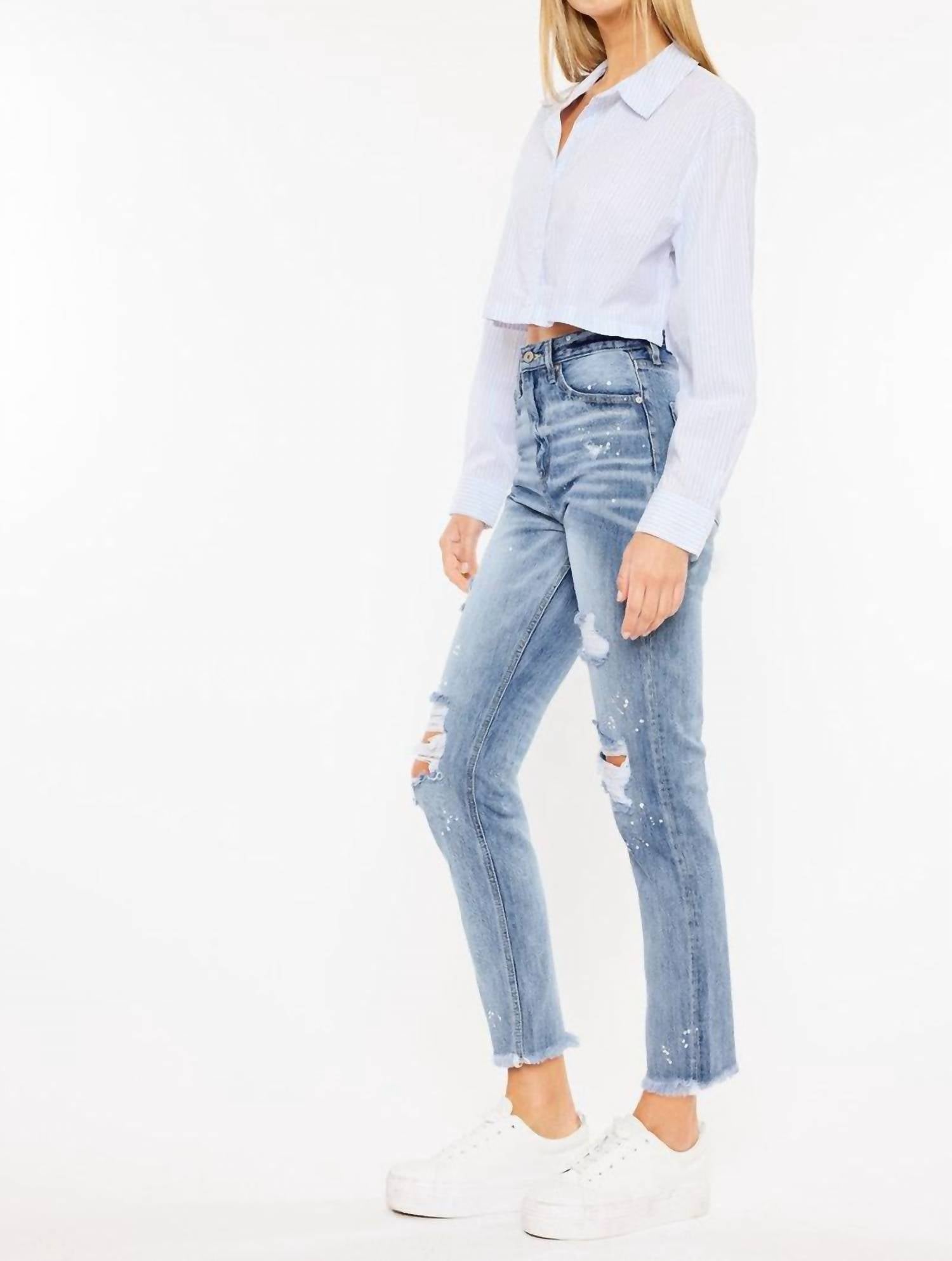 Kancan - Women's High Rise Slim Straight Jeans