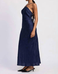 Emory Park - Open Back Satin Halter Midi Dress