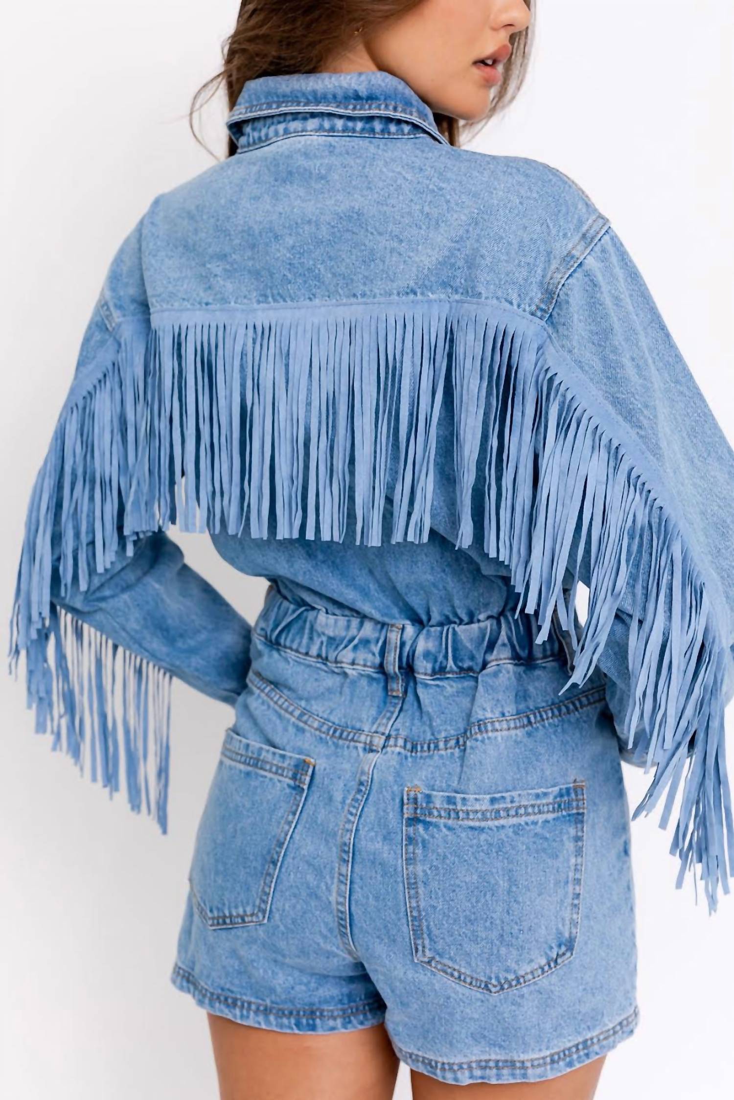 Le Lis - fringe denim romper