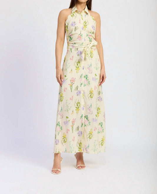 En Saison - Scallop Halter Maxi Dress