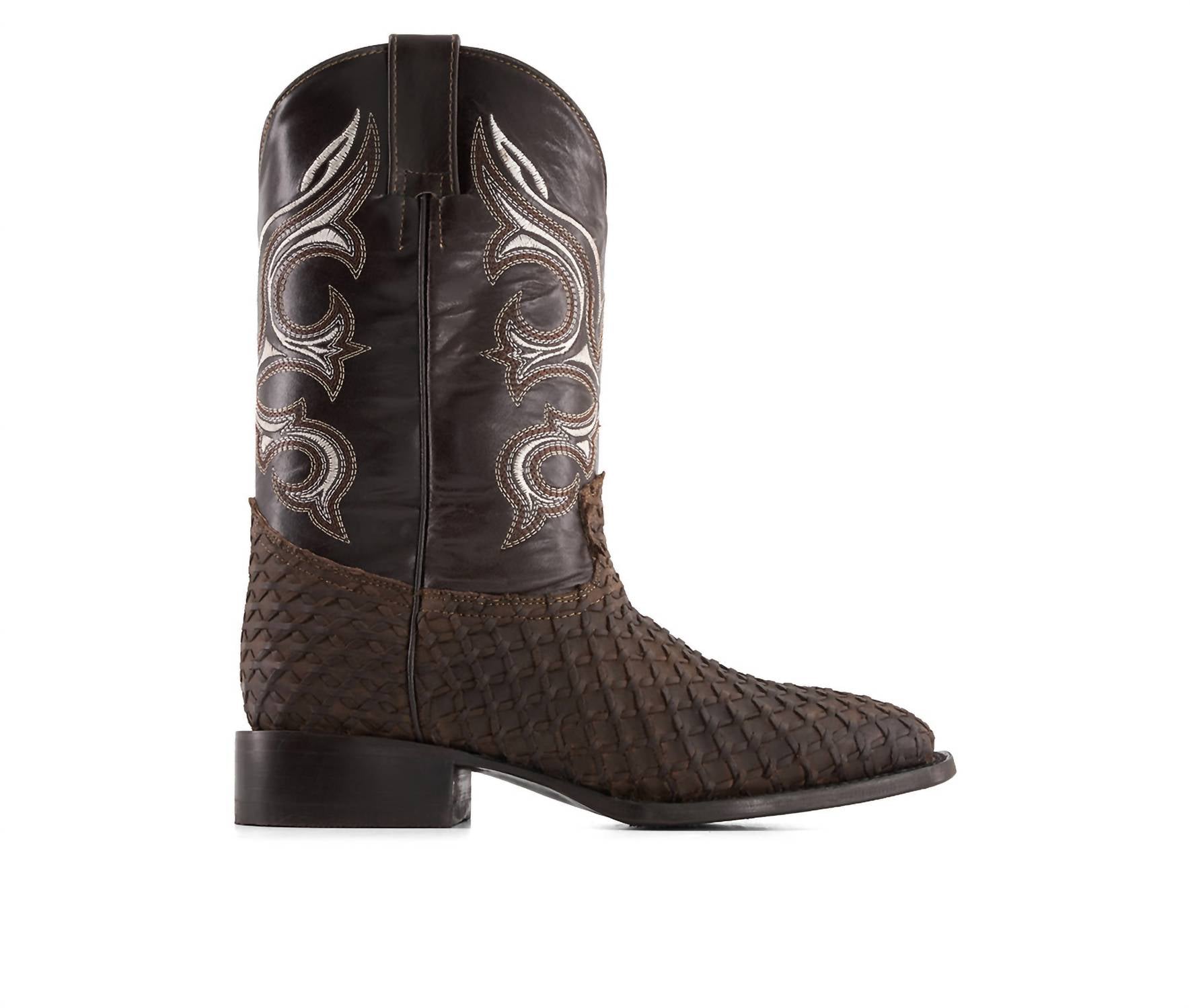 Forastero - Men's Real Leather Patterned Cowboy Boots
