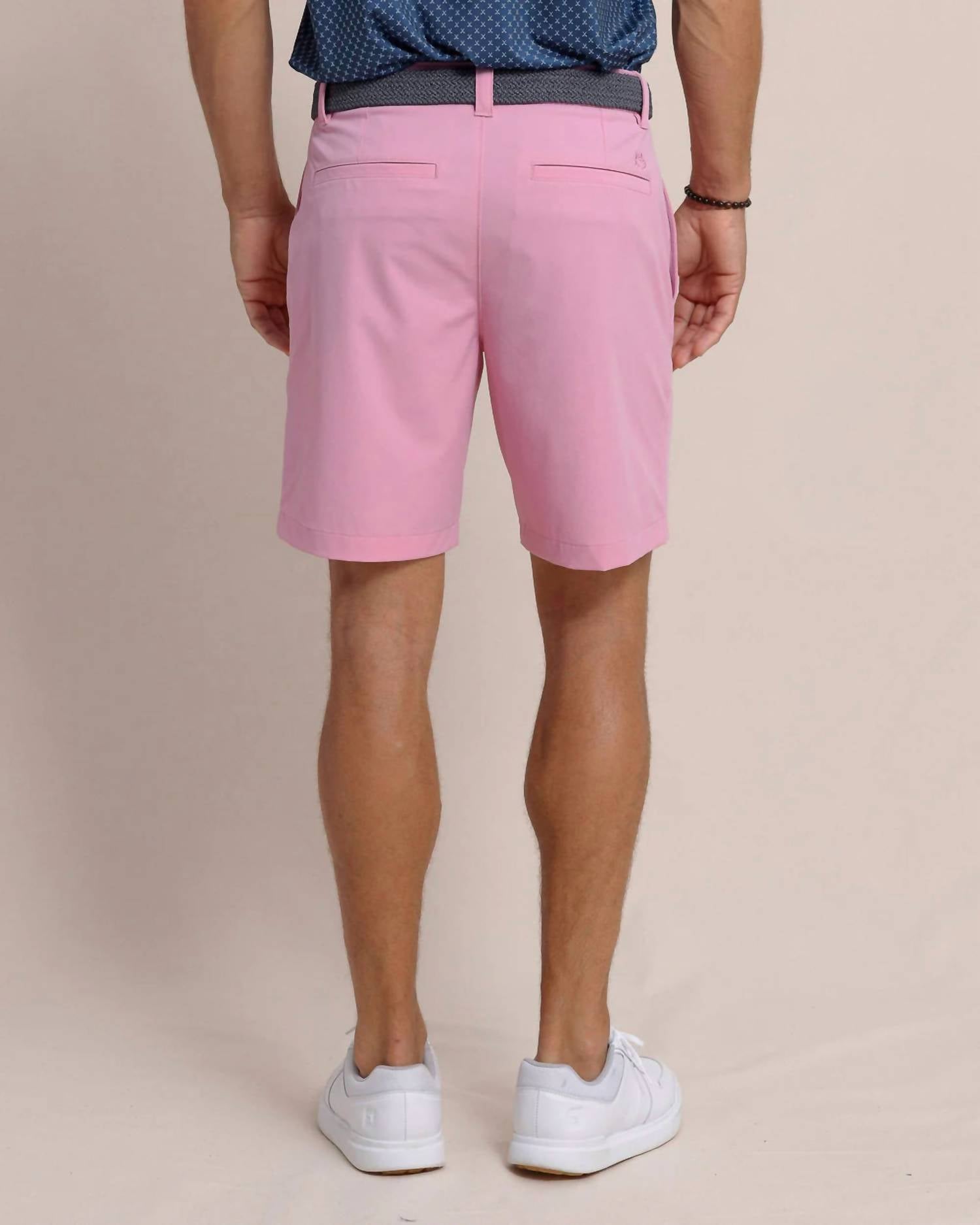 SOUTHERN TIDE Brrrdie 8" Performance Short in riviera rose - men's shorts - detail view