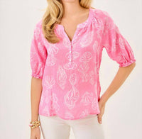 Lilly Pulitzer Caprina Top in pink - women's blouse