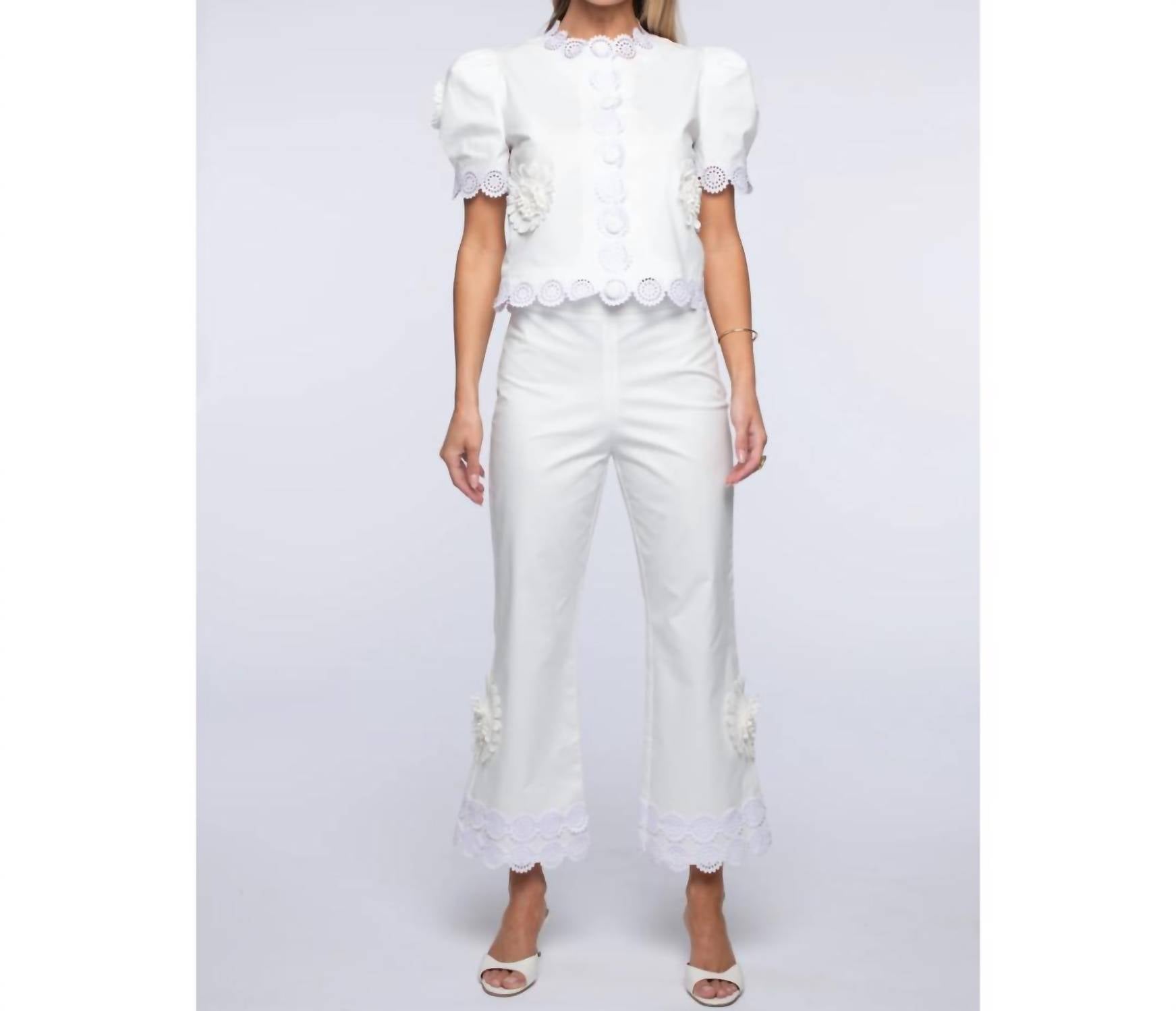 Elizabeth James The Label - Jojo Crochet Detail Pants