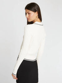 Autumn Cashmere - Cable Zip Front Collared Cardigan