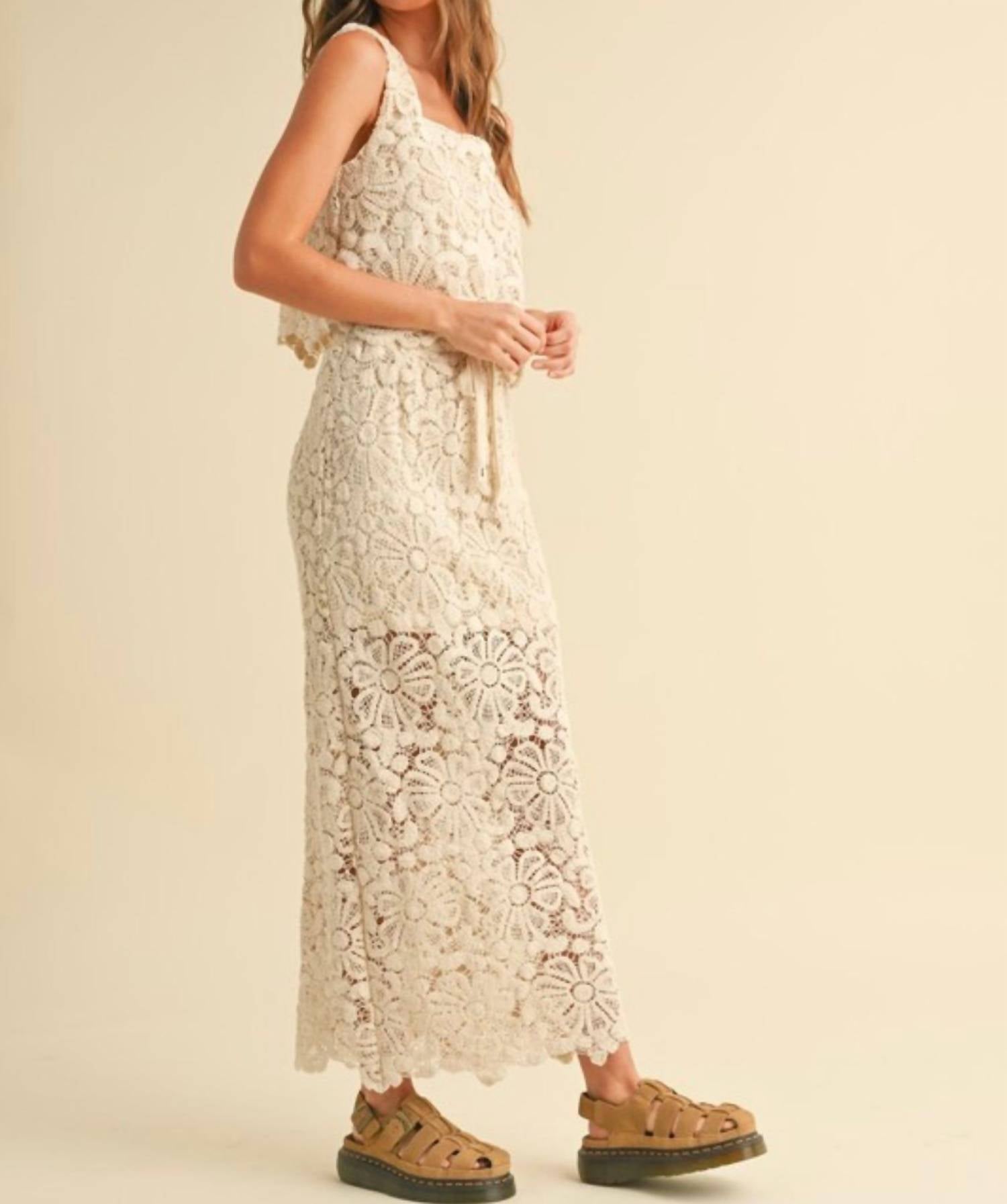 Miou Muse - Sweet Melody Crochet Skirt