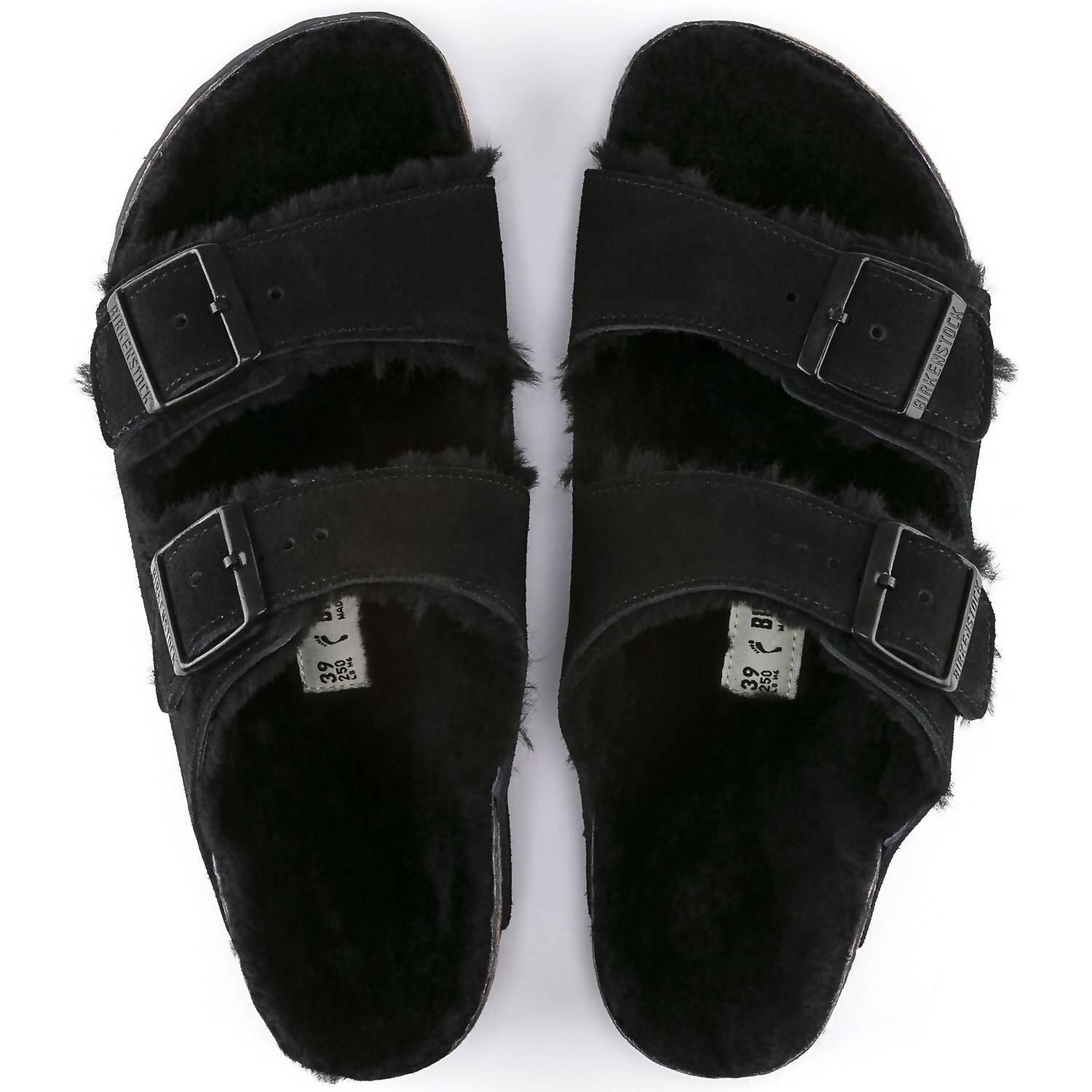 BIRKENSTOCK Unisex Arizona Shearling Sandals in black - item - alternate view