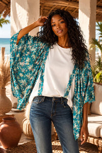 Surelymine - Floral Kimono Sleeve Top
