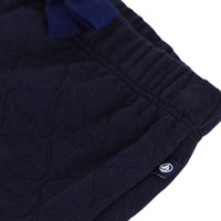 Petit Bateau Boy's Knitted Quilted Pants in navy - kids' joggers - alternate view