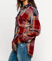 KORI Checkmate Colorblock Shirt in red - women's shirt - alternate view