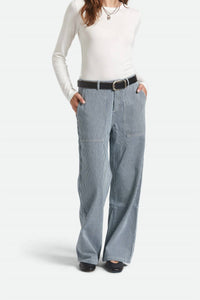 Brixton Jane Utility Wide Leg Pants in off white mood indigo - women's jeans