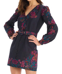 ALLISON NEW YORK Talia Mini Dress in painterly floral - women's dress