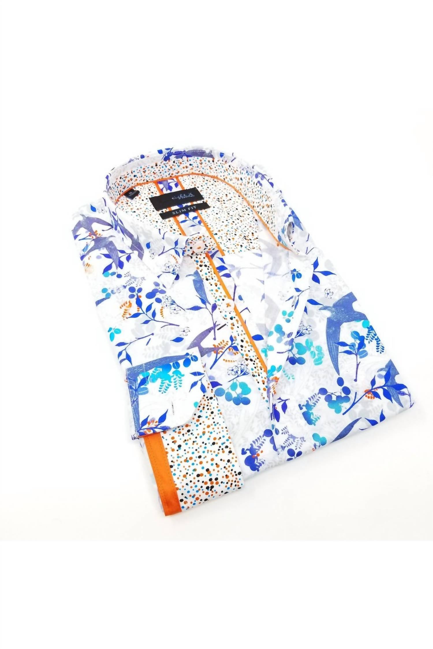 Eight X - Button Down Flying Bird Shirt With Dot Trim