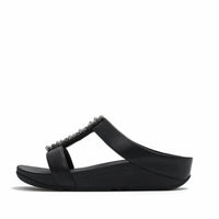 Fitflop - Women's Fino Pearls & Crystal H Bar Slide Sandals