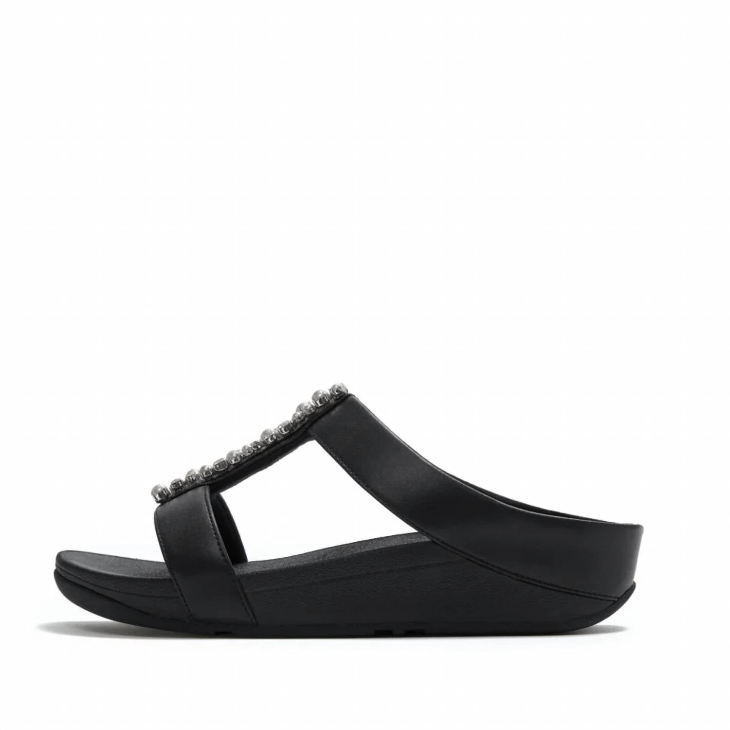Fitflop - Women's Fino Pearls & Crystal H Bar Slide Sandals