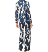Misa Los Angeles Celine Satin Top in vertical abstract - women's shirt - view 5