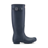 HUNTER BELL Women's Original Tall Rain Boots in navy - women's shoe - detail view