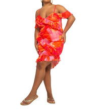 Fashion Szn Curve - Floral Print Mesh Midi Dress - Plus