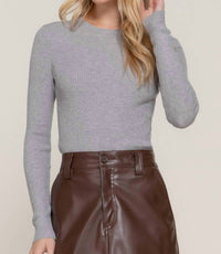 Active Basic - Crew Neck Viscose Rib Sweater