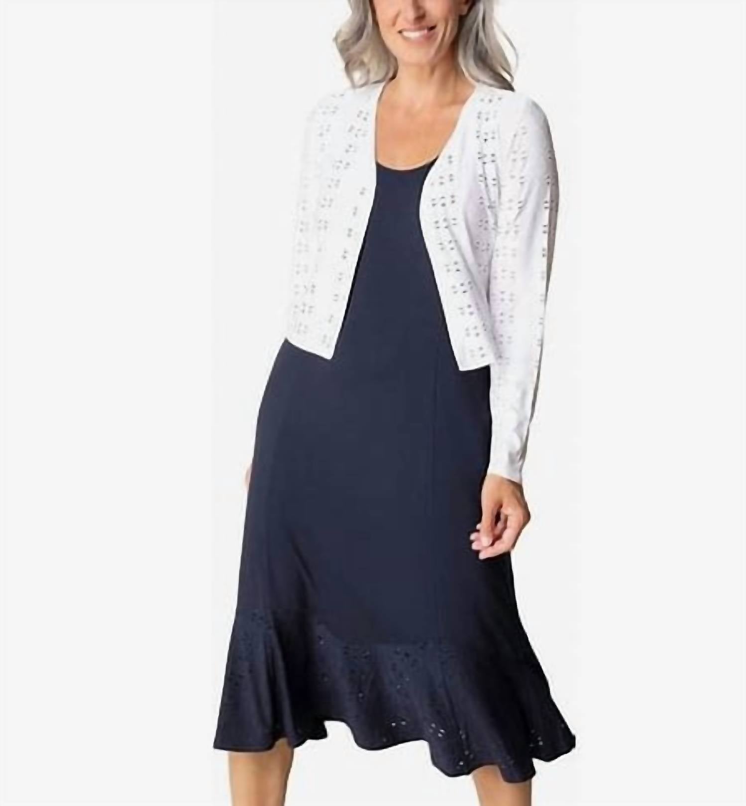 Habitat - Eyelet Blooms Open Front Jacket