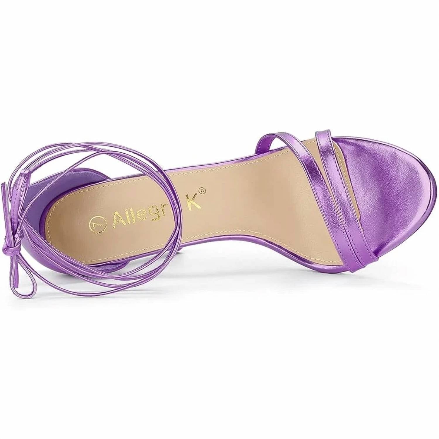 Allegra K - Women's Open Toe Lace Up Stiletto Heels Sandals