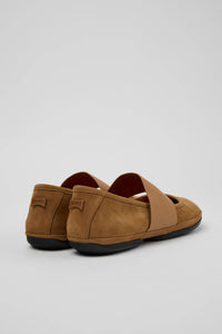 CAMPER Women's Right Nina Nubuck Leather Ballerina Flats in brown - women's flats - alternate view