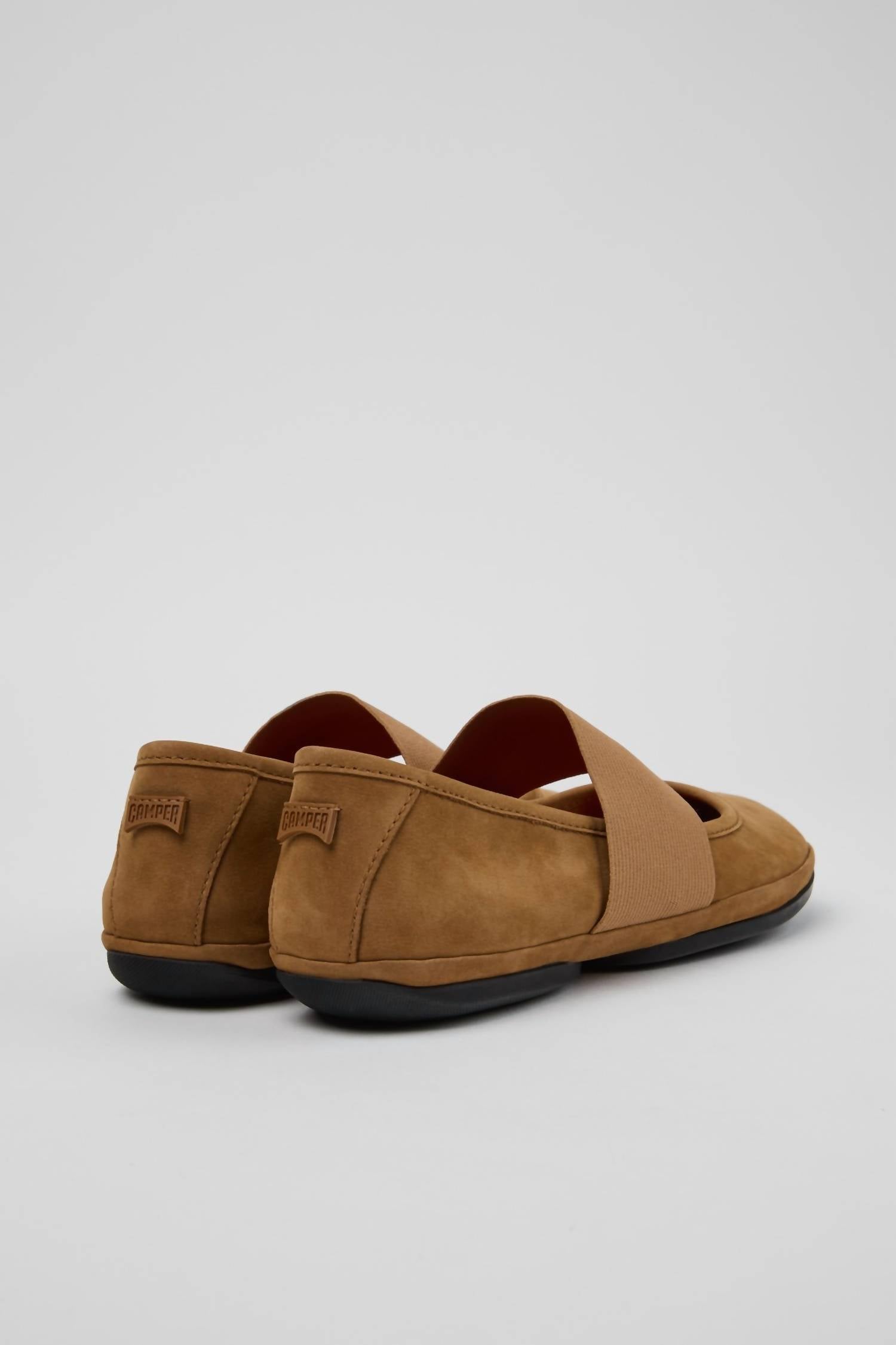 CAMPER Women's Right Nina Nubuck Leather Ballerina Flats in brown - women's flats - alternate view