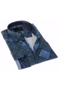 Eight X - Men's Button Down Shirt With Paisley Trim
