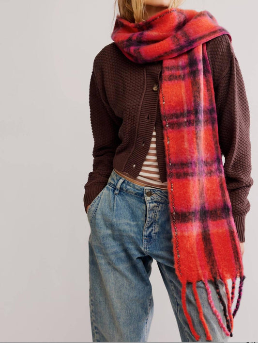 Free People - Women's Highland Plaid Skinny Scarf