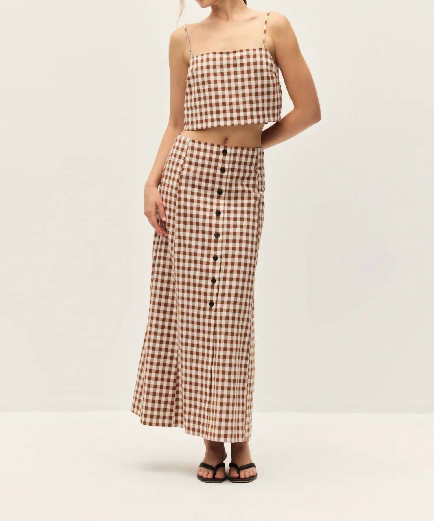 Elodie - Bianca Gingham Maxi Skirt