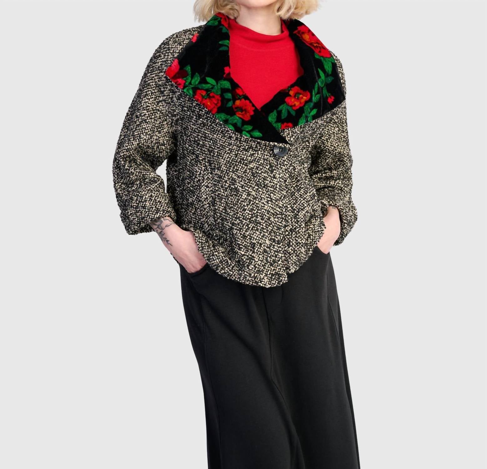 ALEMBIKA La Vie Boucle Jacket in roses - women's jacket