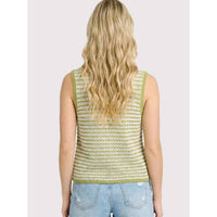 Staccato - Stripe Tie Front Knit Tank Top