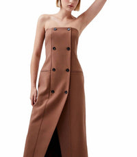 French Connection - Azra Twill Strapless Midi Dress