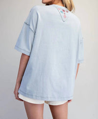 Ee:Some - Soft Washed Flower Patch Graphic T Shirt