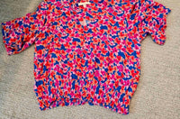 Skies Are Blue - V Neck Floral Blouse - Plus