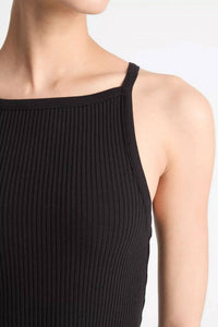 Vince - Ribbed High Neck Tank Dress