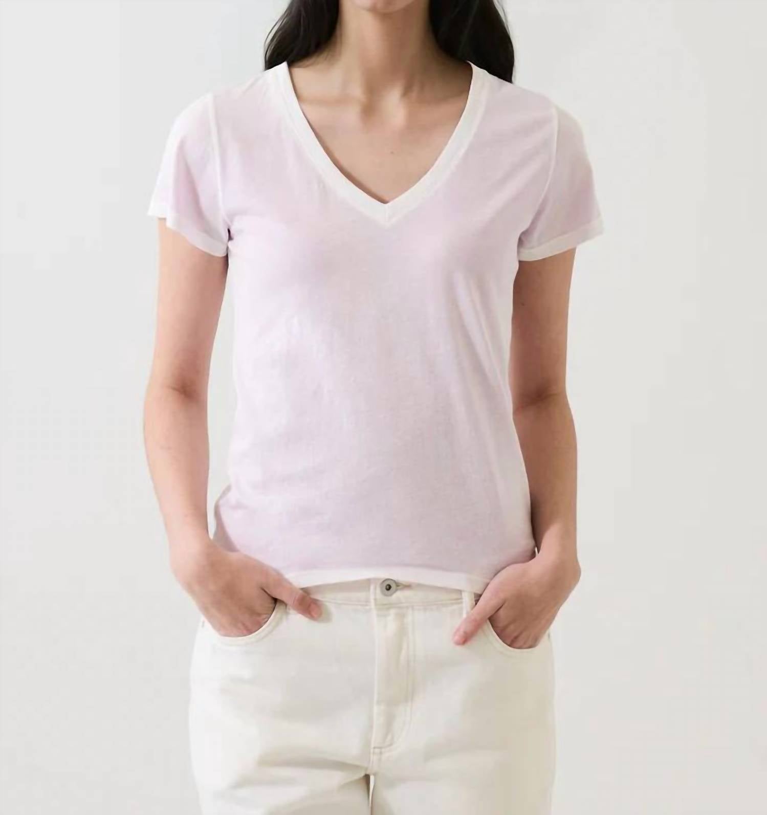 Patrick Assaraf - Short Sleeve Pima Classic V Neck Tee