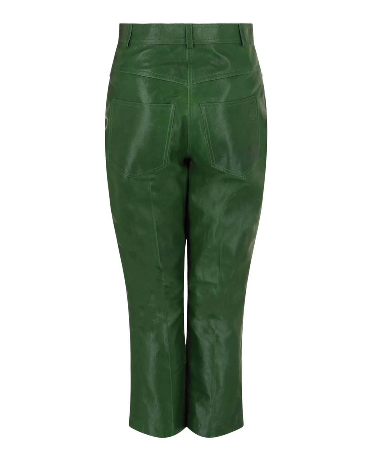 Salvatore Ferragamo - Women's Cropped Leather Straight-leg Pants