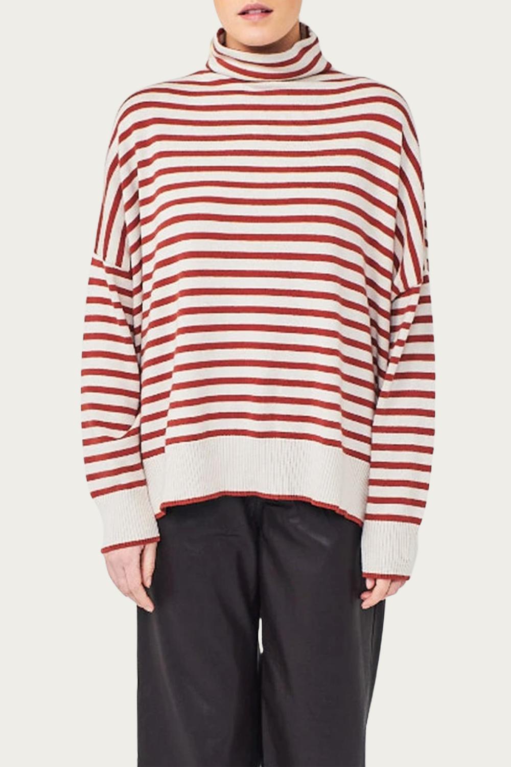 SAGE FUNNEL NECK SWEATER